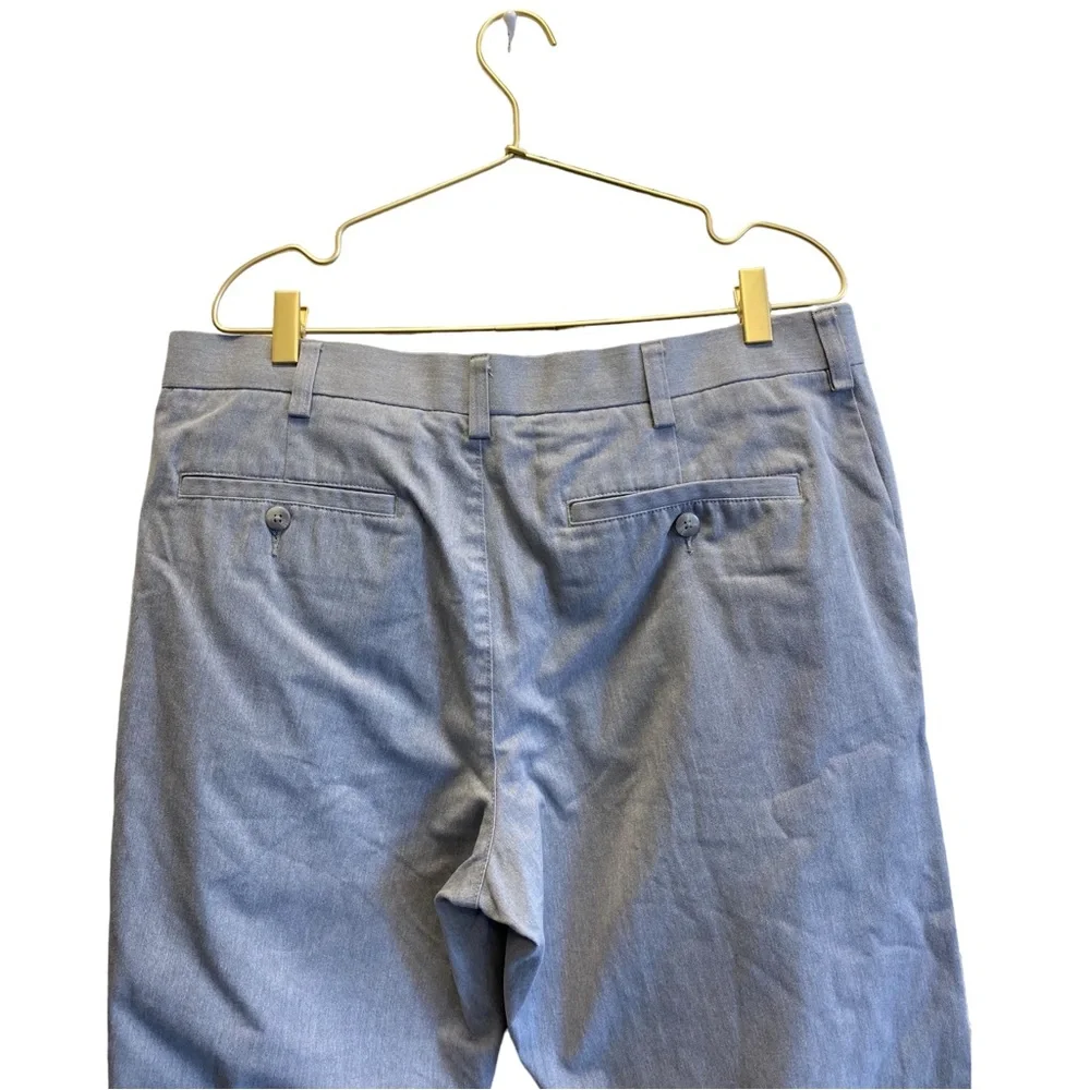 Croft & Barrow Mens Pants 36x32 Straight Leg‎ Light Blue Chambray Trousers 0009